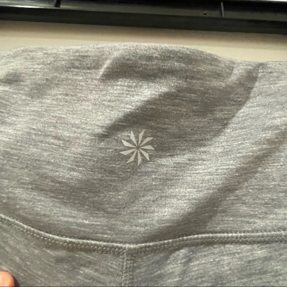 Athleta Grey H-Rise Chaturanga Leggings White Mesh Sides - Picture 5 of 6